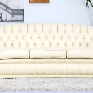 White Chesterfield 3 seater sofa