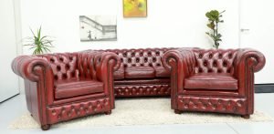 Chesterfield sofa and chair