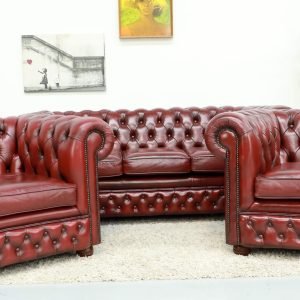 Chesterfield sofa and chair