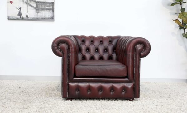 GENUINE LEATHER CHESTERFIELD TUB CHAIR