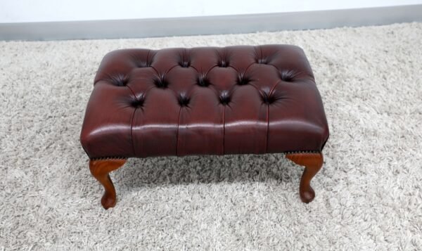 Genuine Leather Chesterfield Ottoman