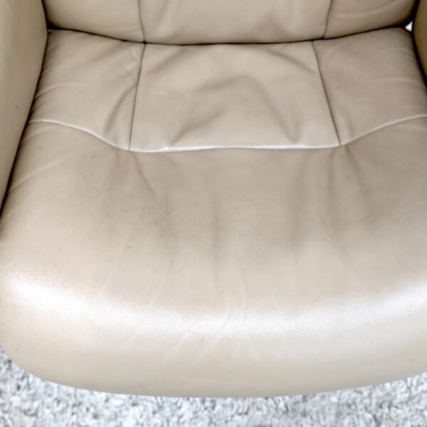 Genuine Leather IMG SWIVEL RECLINER CHAIR & STOOL - Image 4