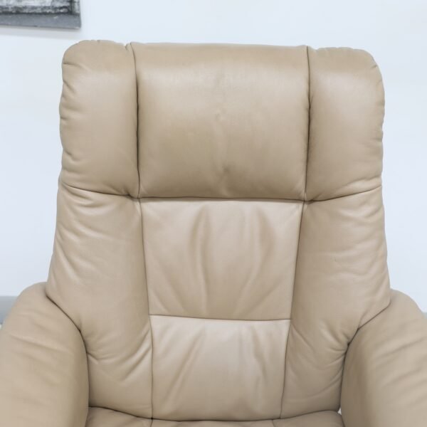 Genuine Leather IMG SWIVEL RECLINER CHAIR & STOOL - Image 5