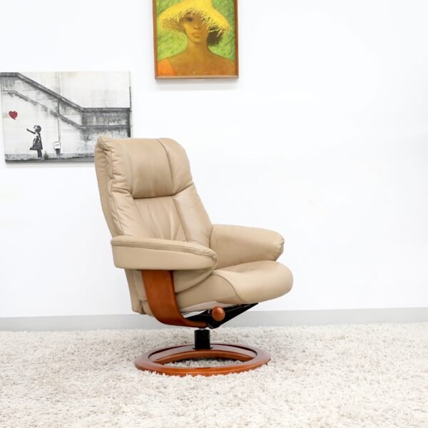 Genuine Leather IMG SWIVEL RECLINER CHAIR & STOOL - Image 7