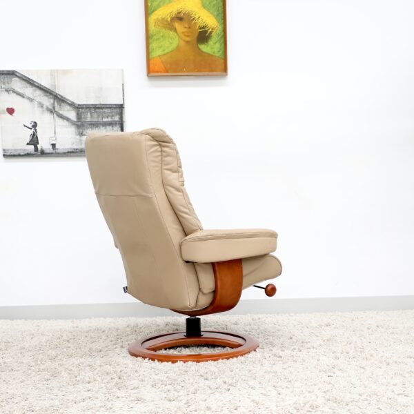 Genuine Leather IMG SWIVEL RECLINER CHAIR & STOOL - Image 10