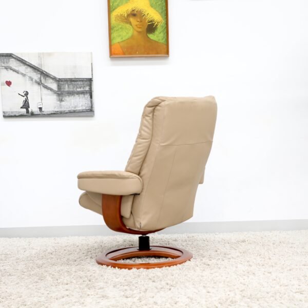 Genuine Leather IMG SWIVEL RECLINER CHAIR & STOOL - Image 12