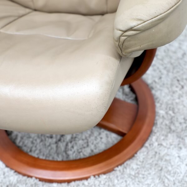 Genuine Leather IMG SWIVEL RECLINER CHAIR & STOOL - Image 14