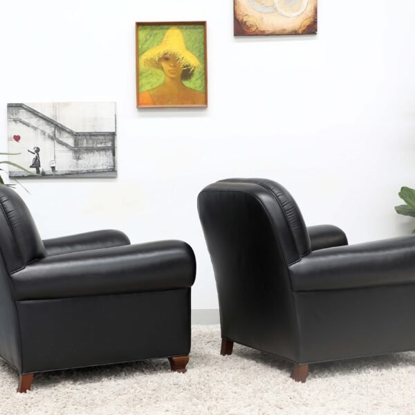 GENUINE LEATHER MORAN PAIR OF ARMCHAIRS - Image 12