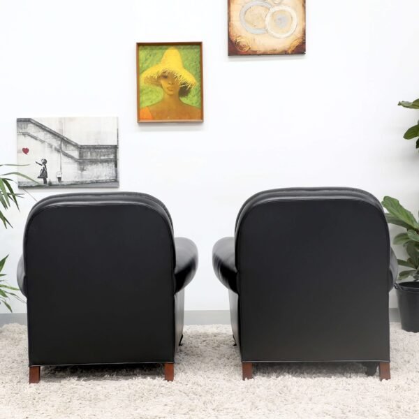 GENUINE LEATHER MORAN PAIR OF ARMCHAIRS - Image 13