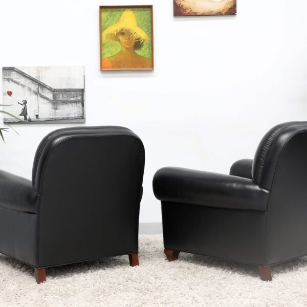 GENUINE LEATHER MORAN PAIR OF ARMCHAIRS - Image 14