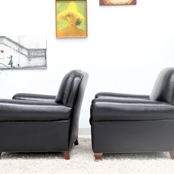 GENUINE LEATHER MORAN PAIR OF ARMCHAIRS - Image 15