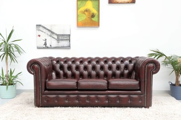 Beautiful Genuine Leather CHESTERFIELD 3 Seater SOFA