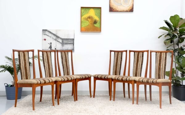 RETRO VINTAGE PARKER HIGH BACK DINING CHAIRS X6