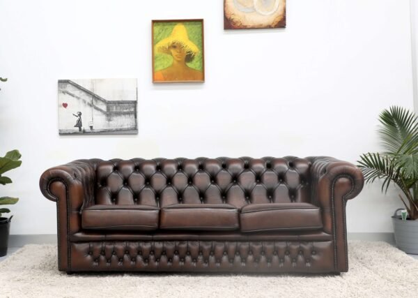 Beautiful Genuine Leather CHESTERFIELD 3 Seater SOFA