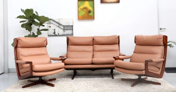 Stunning Retro Vintage Tessa Delmont Sofa Lounge Suite(3 PC)