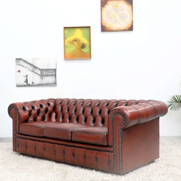 Stunning Genuine Leather CHESTERFIELD MORAN 3 seater Sofax2 - Image 33