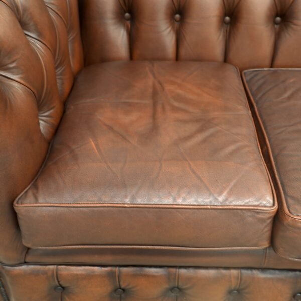 Genuine Leather BROWN CHESTERFIELD 3 Seater SOFA - Image 3