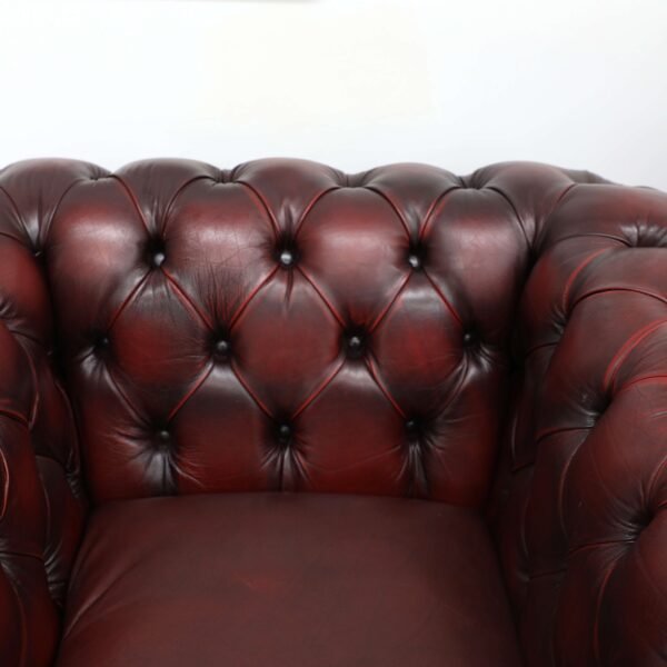 Genuine Chesterfield Tub, Wing Chair And Ottoman - Image 5