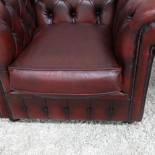 Genuine Chesterfield Tub, Wing Chair And Ottoman - Image 7