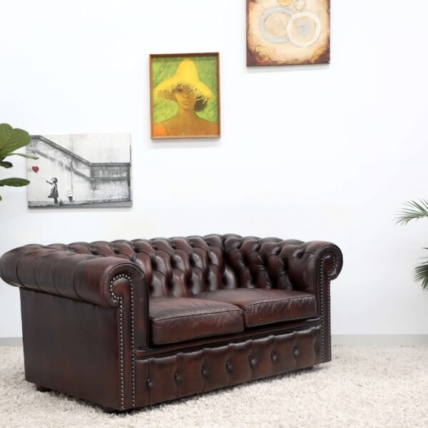 Genuine Leather MORAN CHESTERFIELD 2x2 Seater SOFA - Image 11