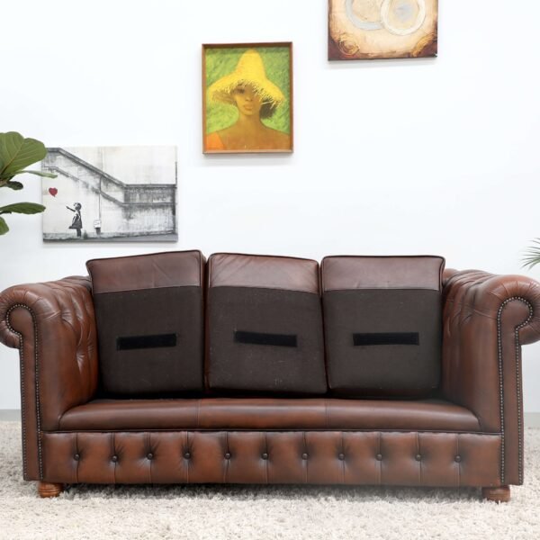 Genuine Leather BROWN CHESTERFIELD 3 Seater SOFA - Image 8