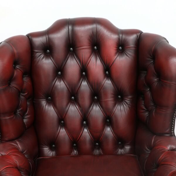 Genuine Chesterfield Tub, Wing Chair And Ottoman - Image 10