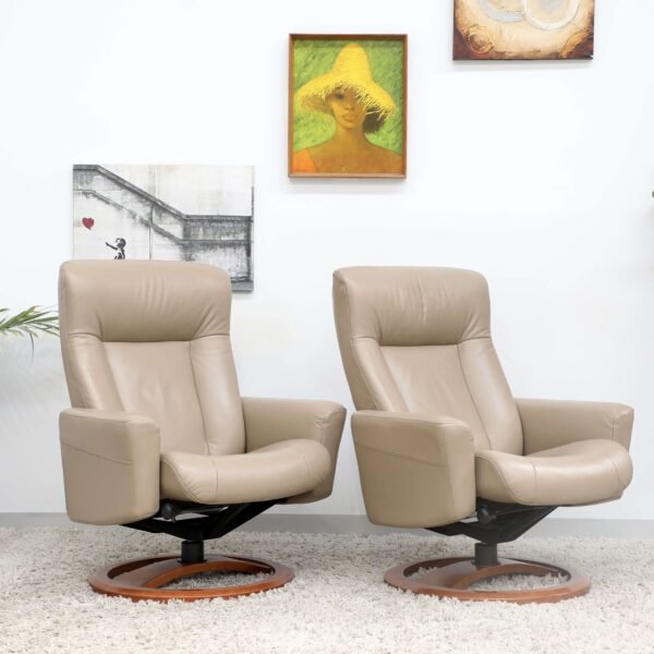 Genuine Leather IMG SWIVEL RECLINER CHAIRS FOOTSTOOLSx2 - Image 11