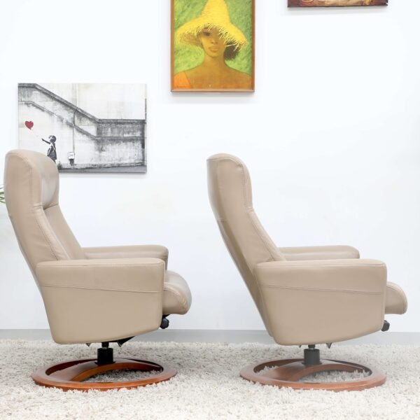 Genuine Leather IMG SWIVEL RECLINER CHAIRS FOOTSTOOLSx2 - Image 12