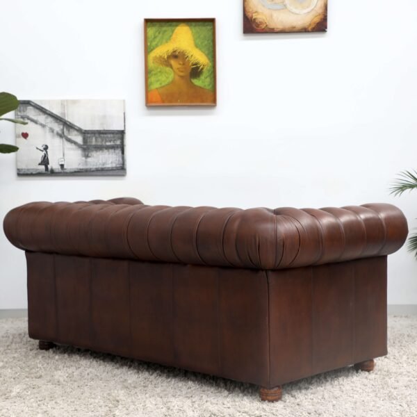 Genuine Leather BROWN CHESTERFIELD 3 Seater SOFA - Image 12