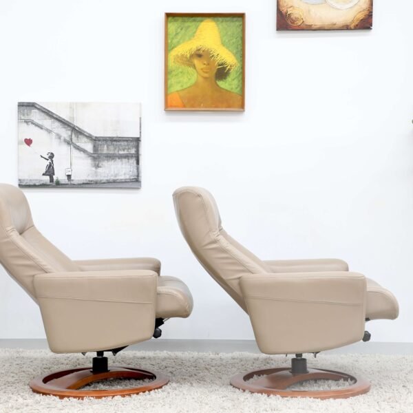 Genuine Leather IMG SWIVEL RECLINER CHAIRS FOOTSTOOLSx2 - Image 13