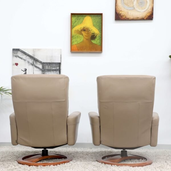 Genuine Leather IMG SWIVEL RECLINER CHAIRS FOOTSTOOLSx2 - Image 15