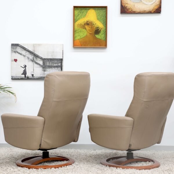 Genuine Leather IMG SWIVEL RECLINER CHAIRS FOOTSTOOLSx2 - Image 16