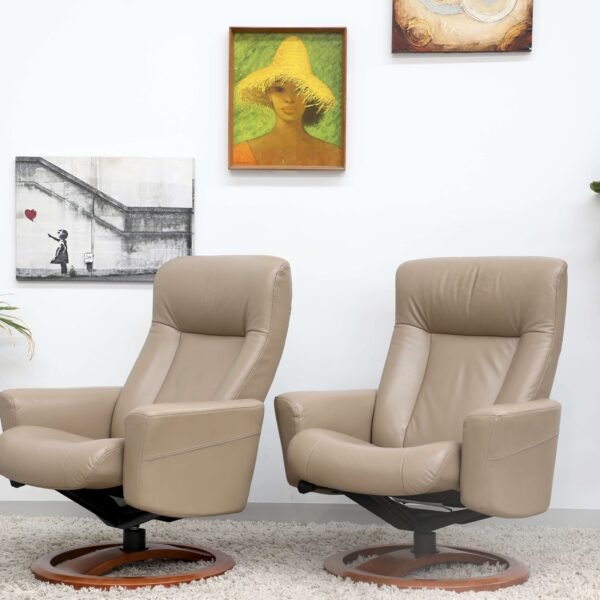 Genuine Leather IMG SWIVEL RECLINER CHAIRS FOOTSTOOLSx2 - Image 18