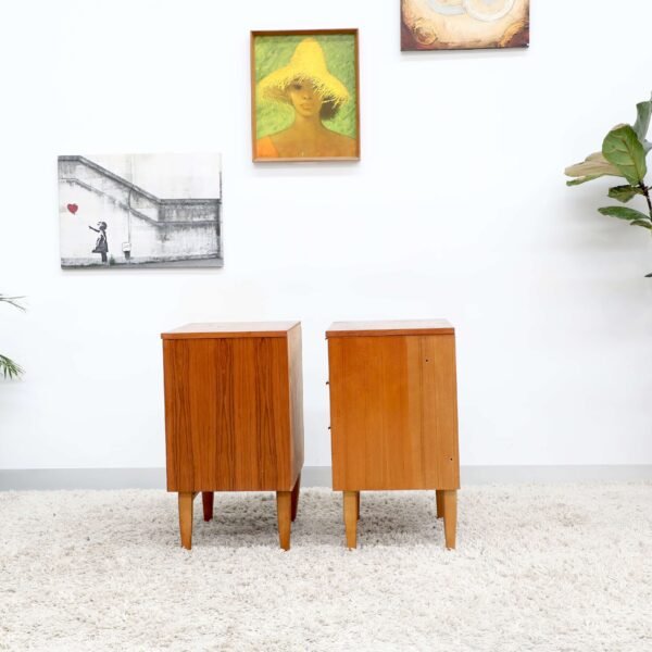 RETRO VINTAGE MIDCENTURY PAIR OF BEDSIDE TABLES - Image 12