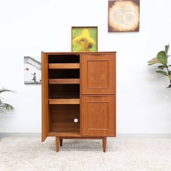 Retro Vintage Teak BURGESS Cocktail Cabinet Highboard - Image 2