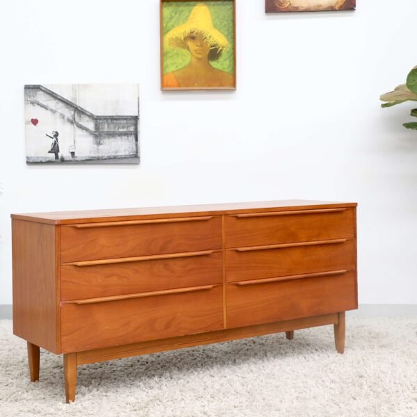 RETRO VINTAGE MIDCENTURY CHEST OF DRAWERS DRESSER - Image 6