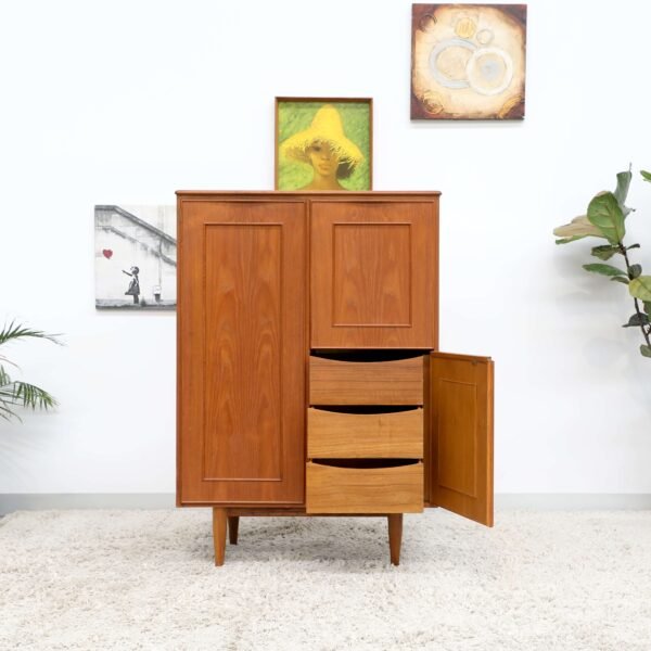 Retro Vintage Teak BURGESS Cocktail Cabinet Highboard - Image 4