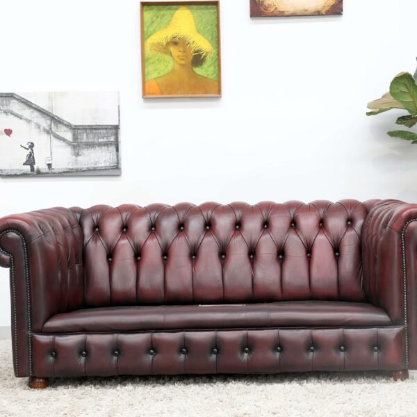 Genuine Leather CHESTERFIELD 3 Seater SOFA - Image 9