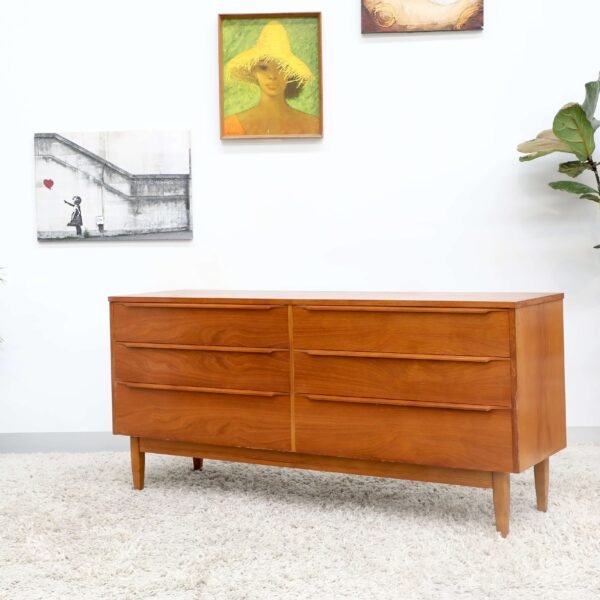 RETRO VINTAGE MIDCENTURY CHEST OF DRAWERS DRESSER - Image 10