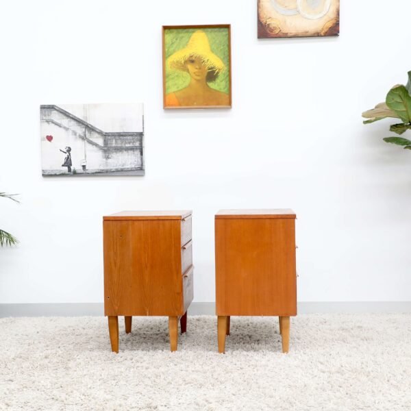 RETRO VINTAGE MIDCENTURY PAIR OF BEDSIDE TABLES - Image 10