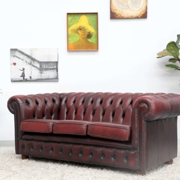 Genuine Leather CHESTERFIELD 3 Seater SOFA - Image 16