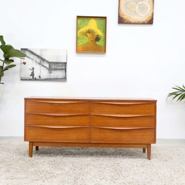 Retro Vintage Midcentury Chest Of Drawers Dresser - Image 2