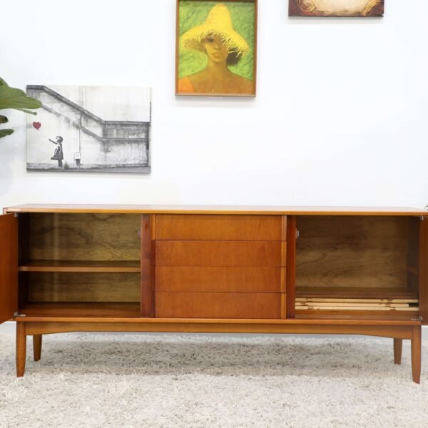 RETRO VINTAGE KOLTER TEAK BUFFET SIDEBOARD HUTCH - Image 11