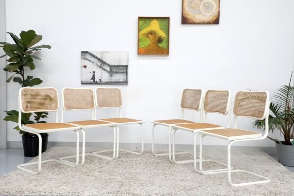 Retro Vintage Mid Century Rattan Chairs x6