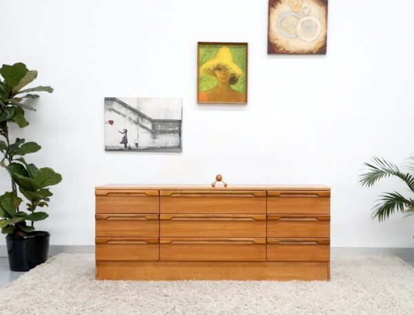 RETRO VINTAGE MACROB CHEST OF DRAWERS DRESSER