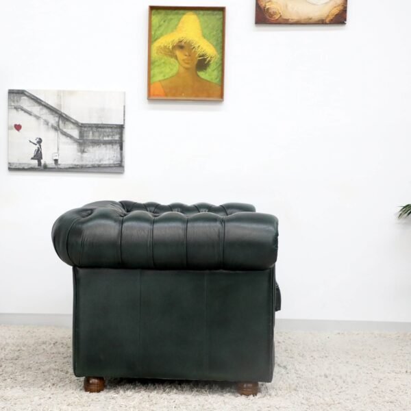 GENUINE LEATHER GREEN CHESTERFIELD 3 & 2 SEATER SOFA - Image 32