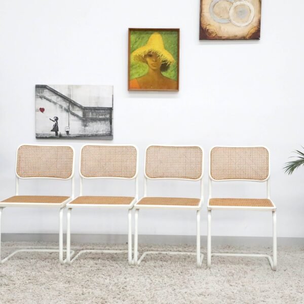Retro Vintage Mid Century Rattan Chairs x6 - Image 2