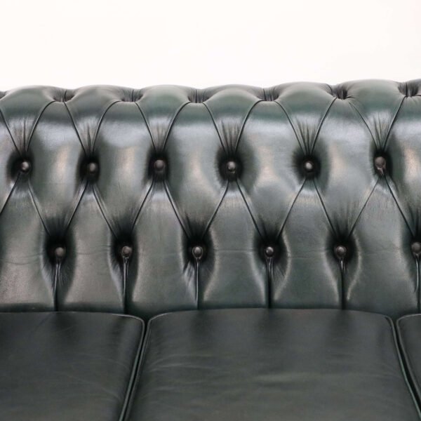 GENUINE LEATHER GREEN CHESTERFIELD 3 & 2 SEATER SOFA - Image 7