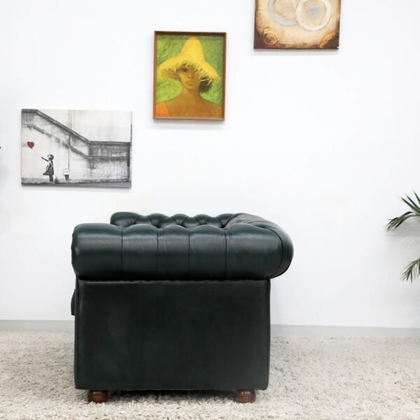 GENUINE LEATHER GREEN CHESTERFIELD 3 & 2 SEATER SOFA - Image 18