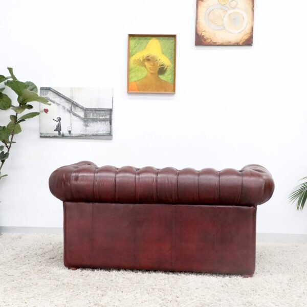 GENUINE LEATHER CHESTERFIELD 2 SEATER SOFA - Image 16